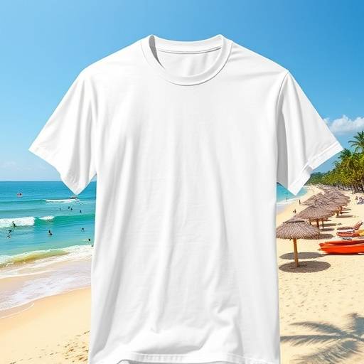 Camiseta com a estampa da praia de Ipanema